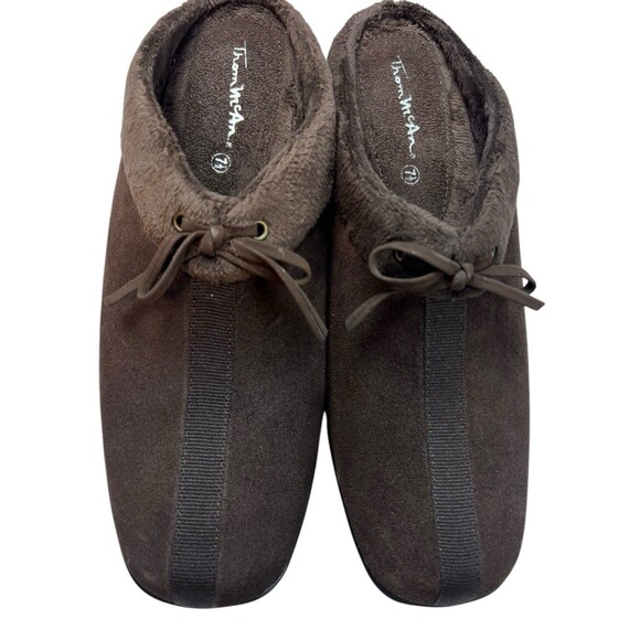 Thom McAn Womens 7.5 Brown Suede Slip On Clogs Shoes - Picture 8 of 11